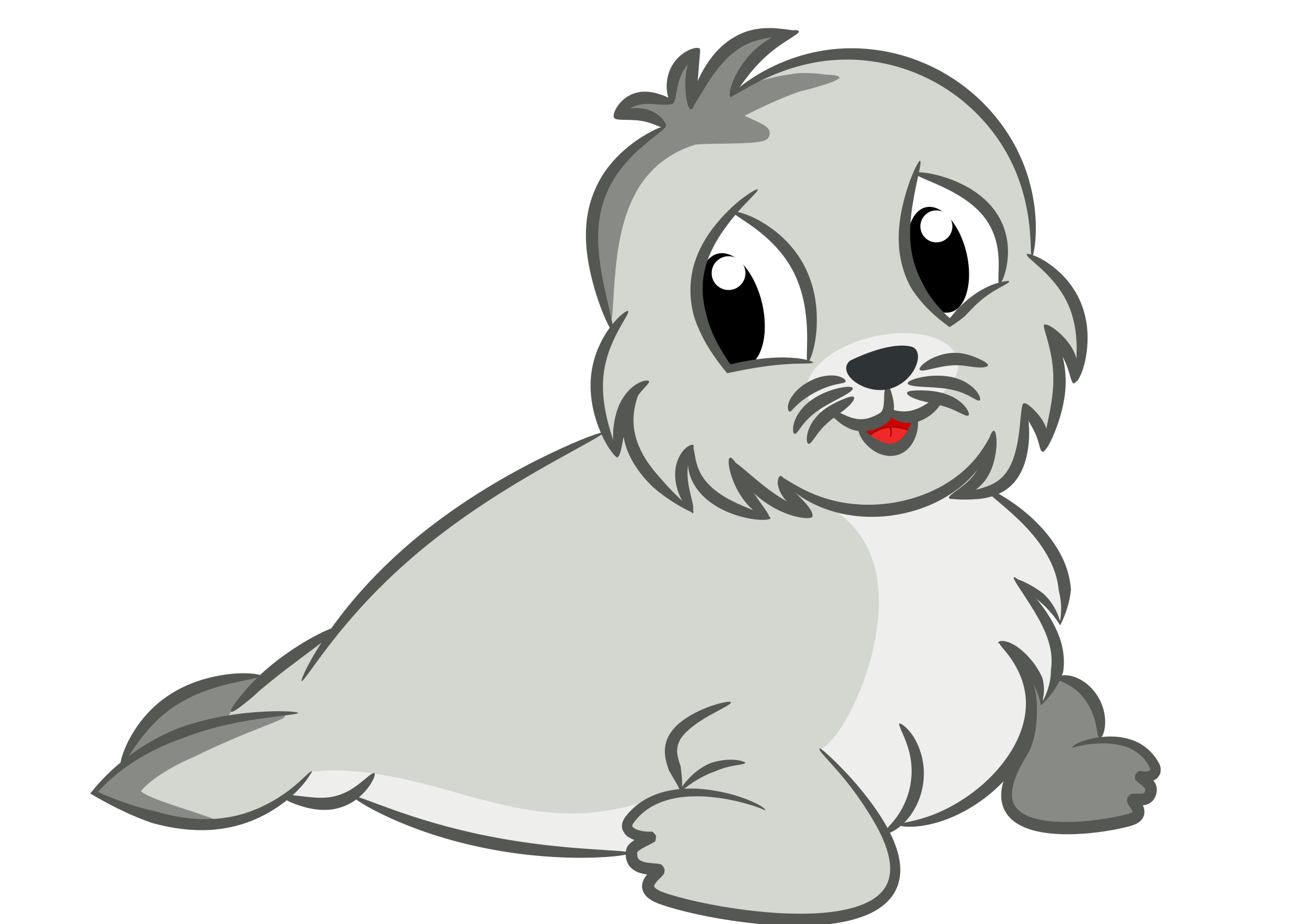 Cute Baby Seal Drawing vector clipart image