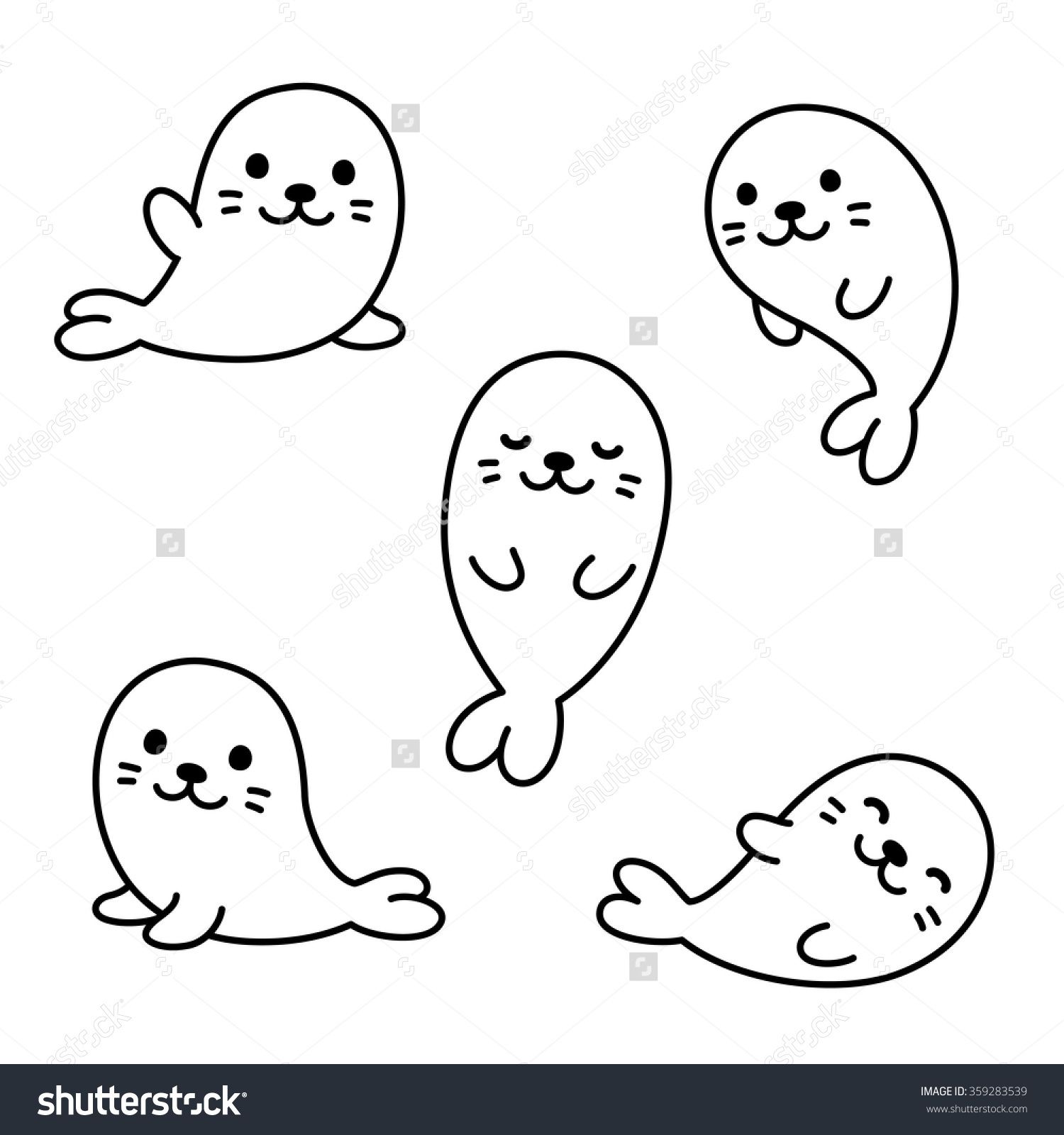 Cute seal drawing.