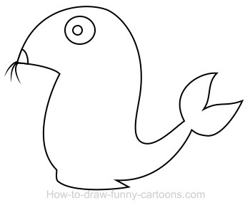 Drawing seal cartoon.