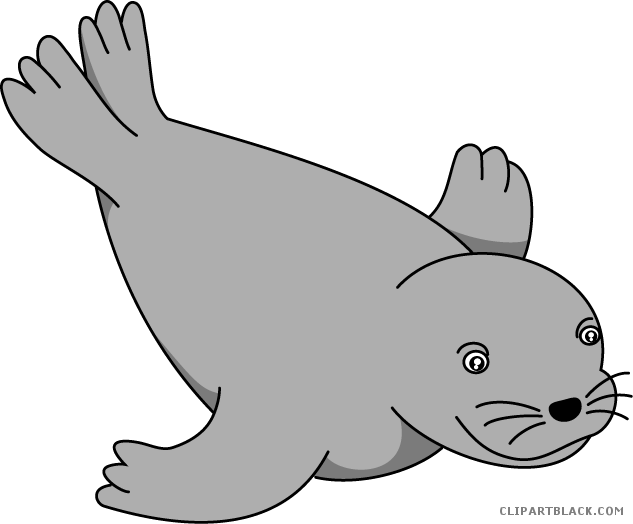 seal clipart gray