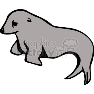 Sad gray seal clipart