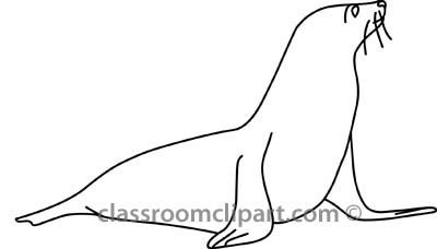 Black And White Top seals clipart outline images for