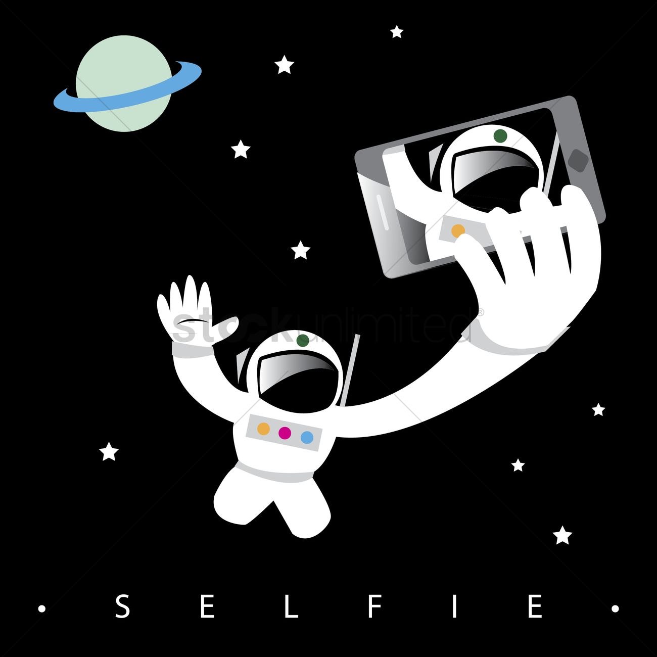 Astronaut clicking selfie.