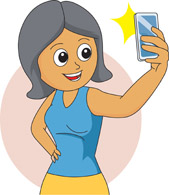 Selfie animated clipart.