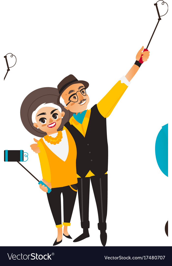 Young mother couple and family all making selfie vector image