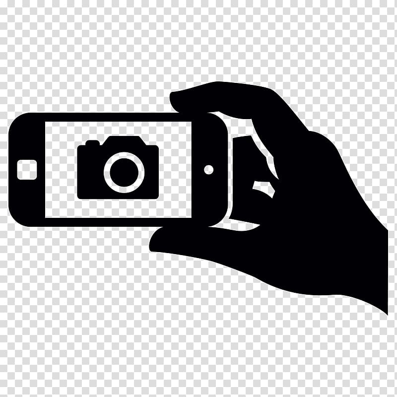 Person holding smartphone illustration, Selfie Computer