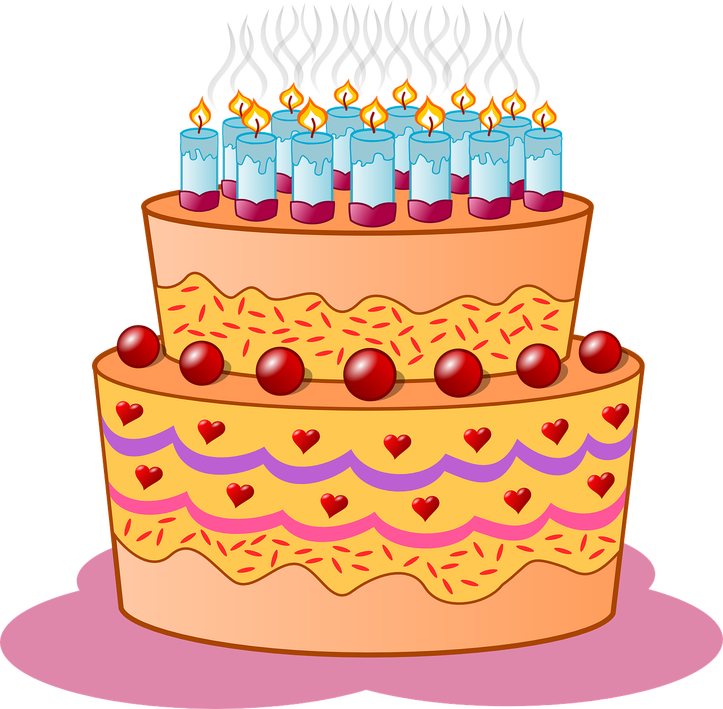 September clipart birthday cake, September birthday cake