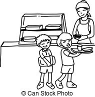 Cafeteria clipart black and white, Cafeteria black and white