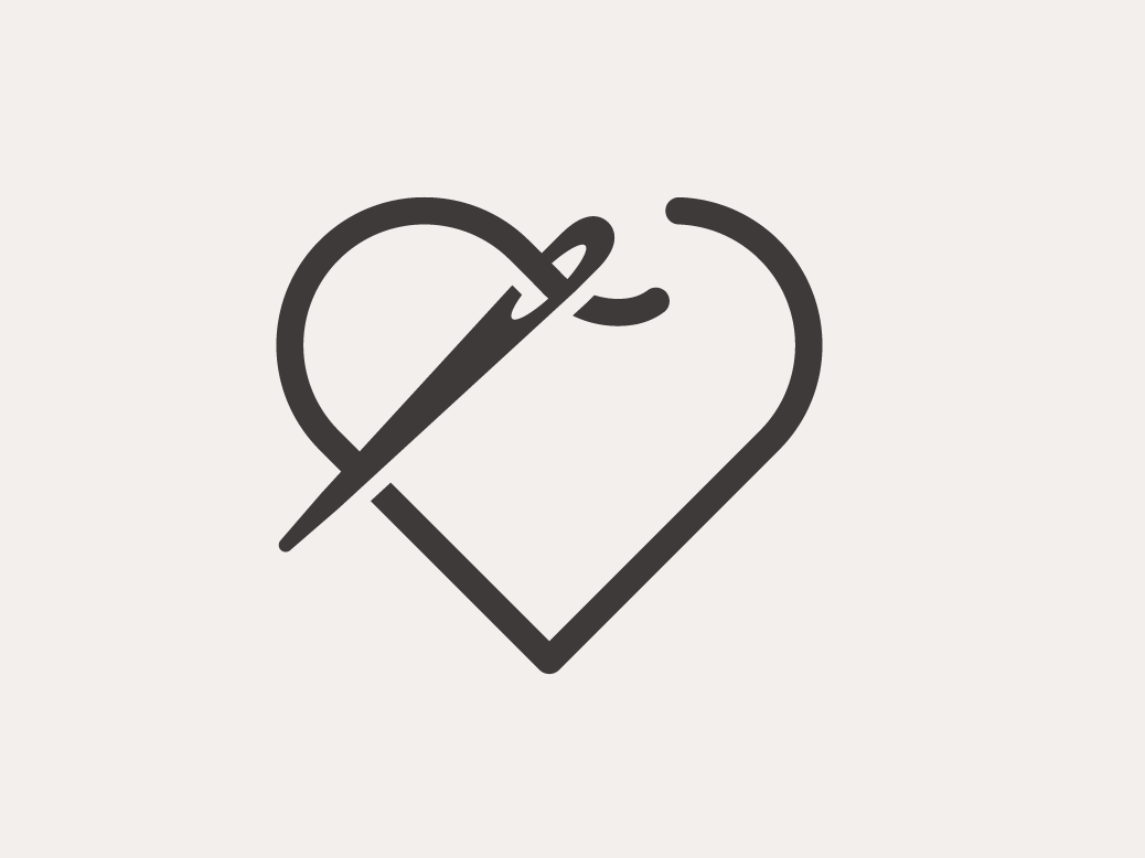 Needle And Heart Thread Logo Concepts by Leisha Scallan on