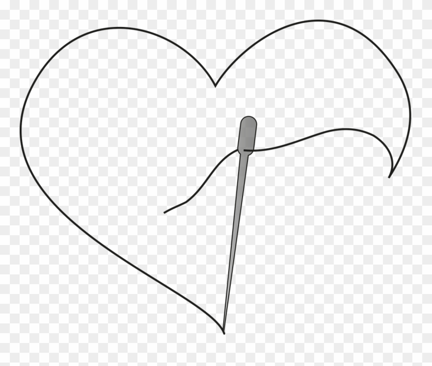 sewing needle clipart heart