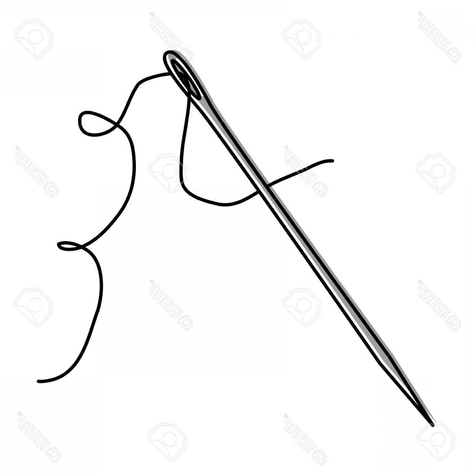 sewing needle clipart vector