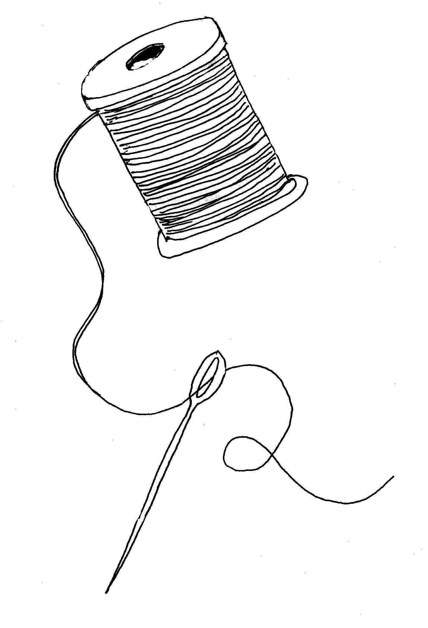 Sewing needle and thread clipart