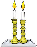 Shabbat candles clipart.