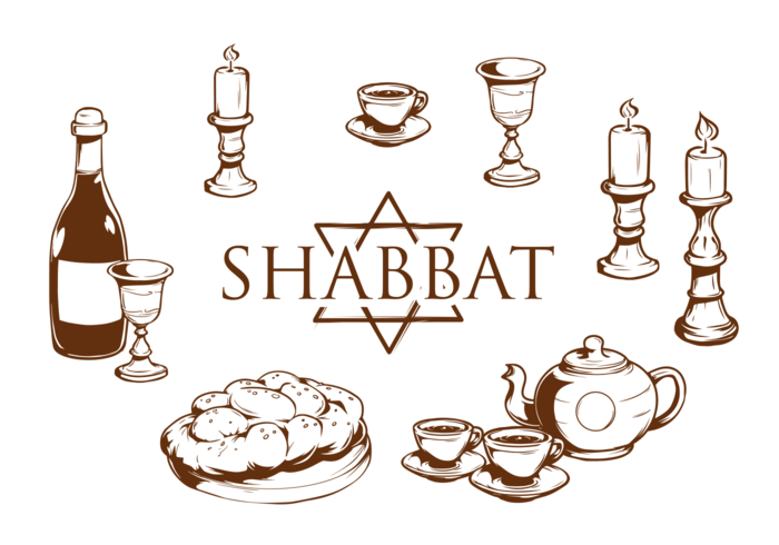 Shabbat icons vector.