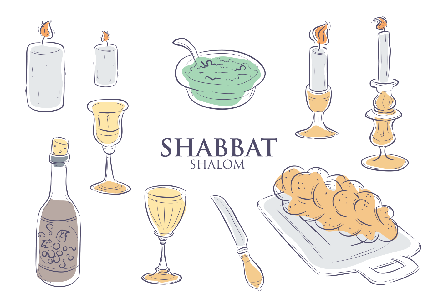 Shabbat free vector.