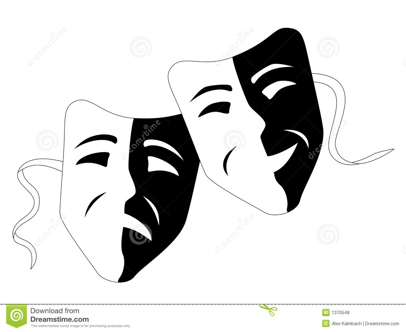 Theatre Comedy Tragedy Masks Stock Illustrations