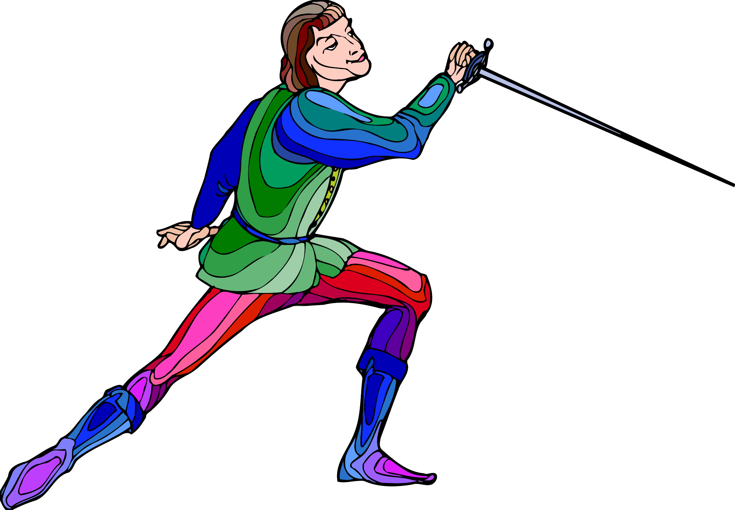 Shakespeare fencing character vector clipart image