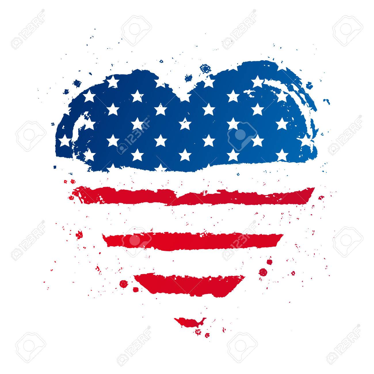 American flag in the shape of a large heart