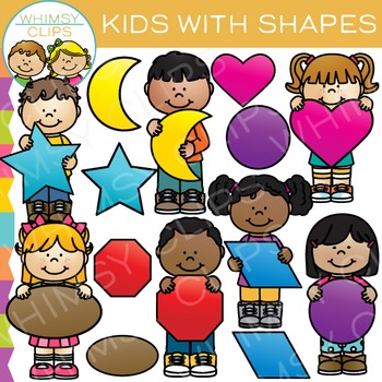 Kids with shapes.