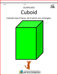 Cuboid clipart, printable shapes for kids