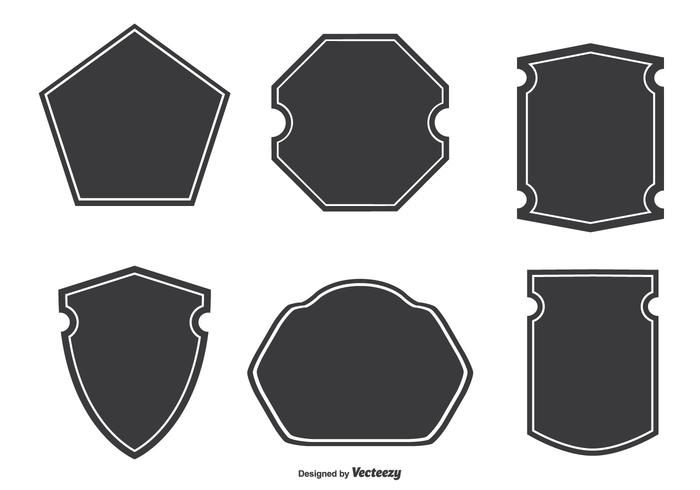 Assorted badge shapes.