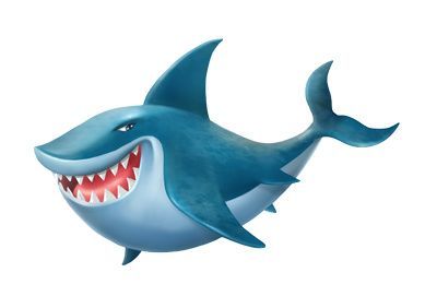 Cartoon shark clipart blue