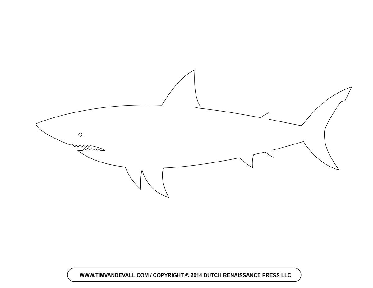Free Cartoon Shark Clipart Shark Outline And Shark