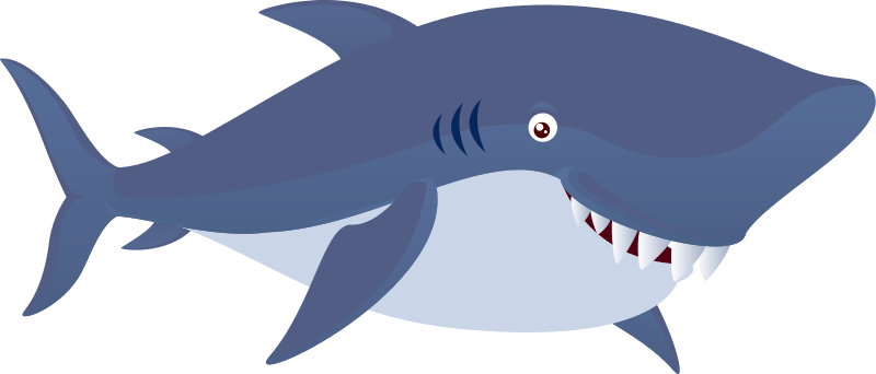 Cartoon Shark Clipart, Blue