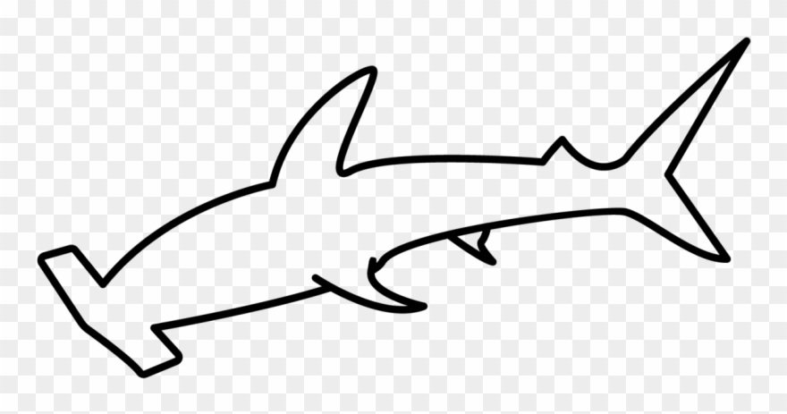 Hammerhead shark outline.