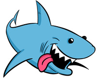 Free Cartoon Shark Clipart, Shark Outline and Shark Silhouette