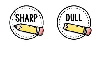 Free Sharp and Dull Pencil Labels