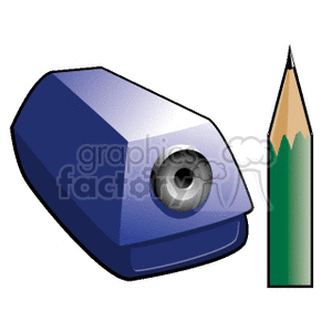 Cartoon pencil and sharpener clipart