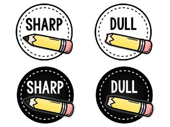 Free Sharp and Dull Pencil Labels