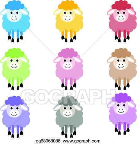 sheep clipart colored