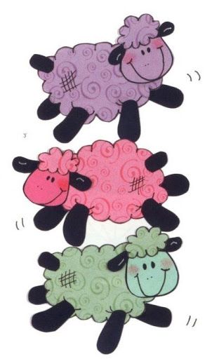 Colorful sheep clipart.