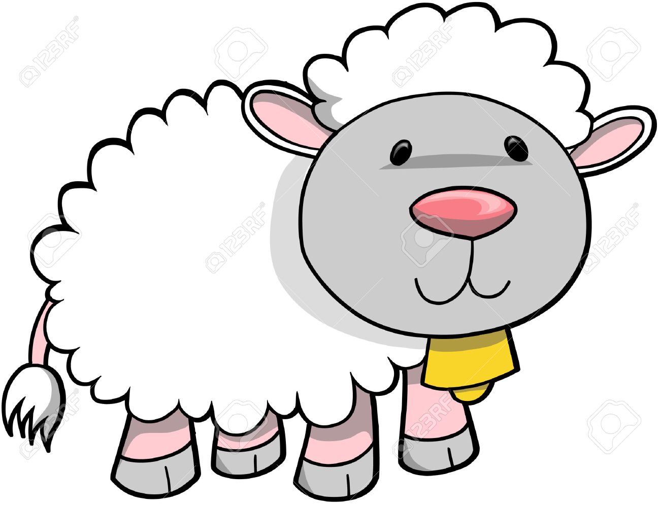 Cute sheep clipart.