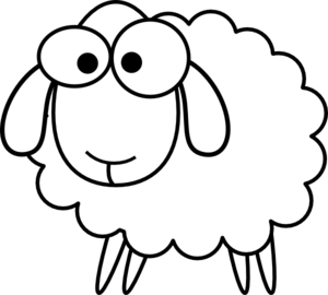 Outline Sheep clip art