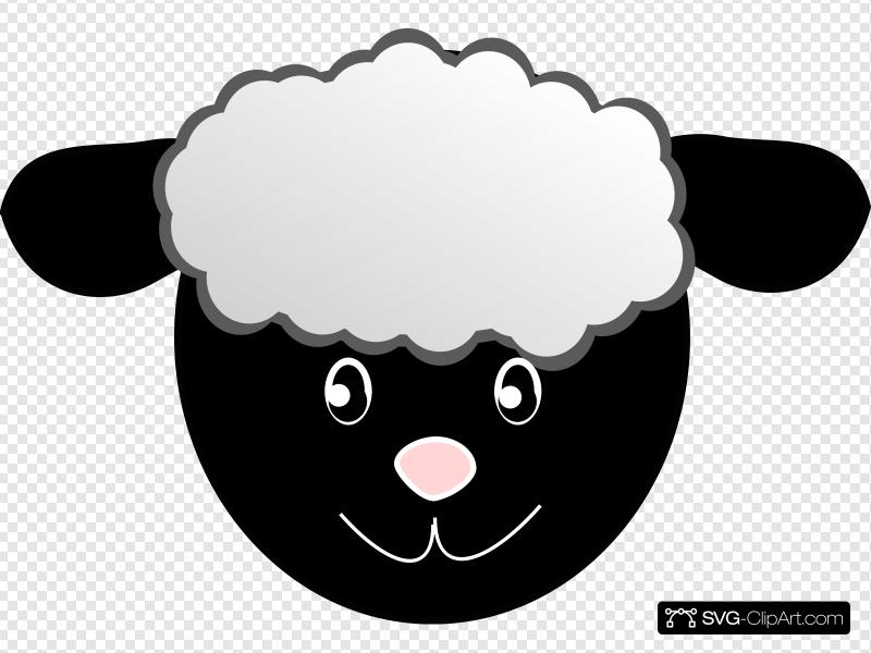 Black Happy Sheep Clip art, Icon and SVG