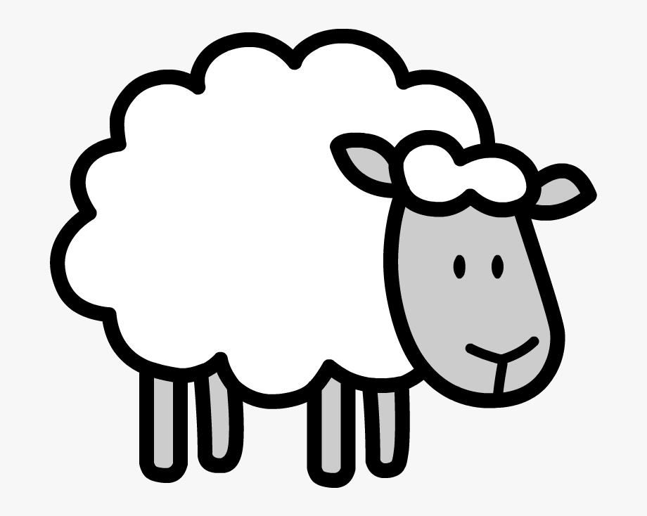 Black And White Sheep Clipart 734, 920. 