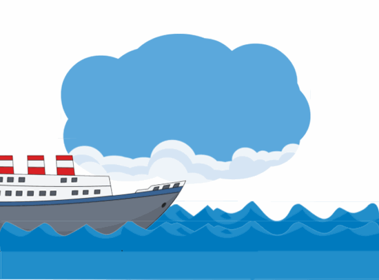 Animated clipart ship.