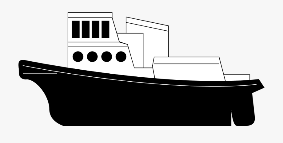 Cargo Ship Clipart Black And White