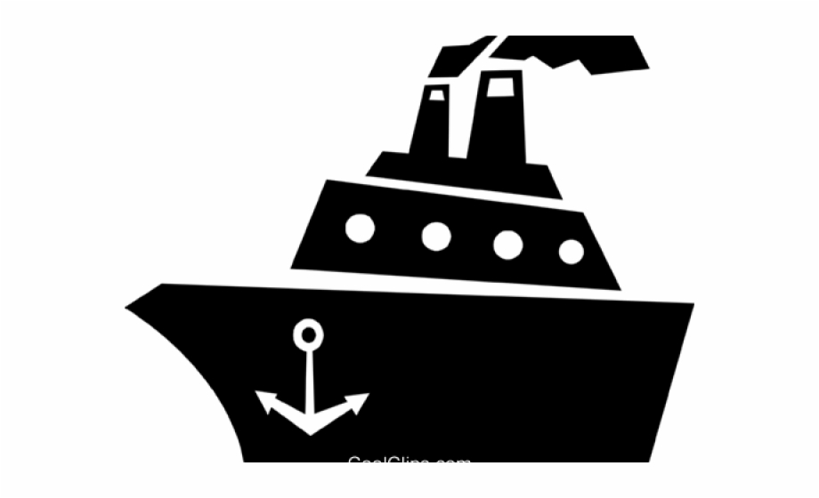 Cruise Ship Clipart Black And White, Transparent Png