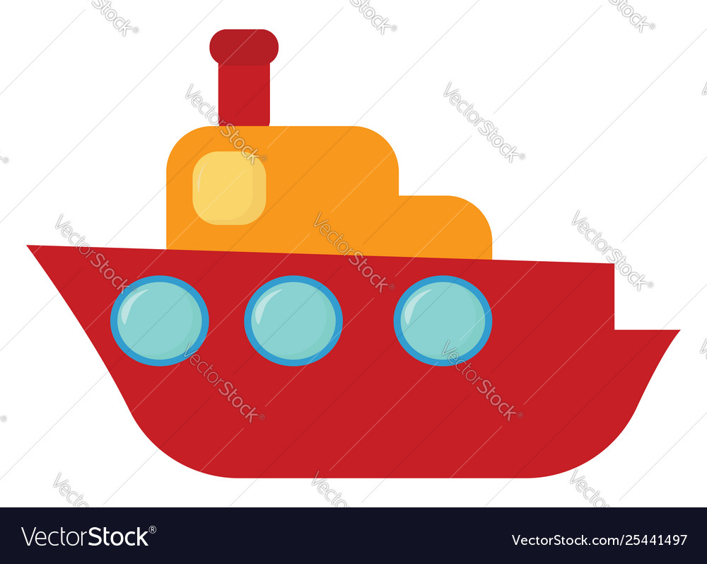 Clipart a cute brown cruise ship set isolated