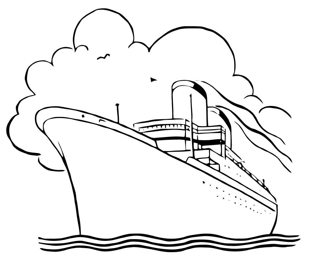 Boat black and white cruise ship black and white clipart