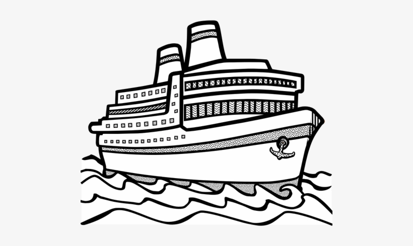 Cruise Ship Black And White Png ,