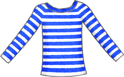 Blue striped shirt.