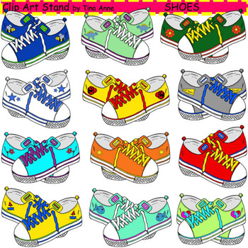 Colorful Tennis Shoes Clip Art
