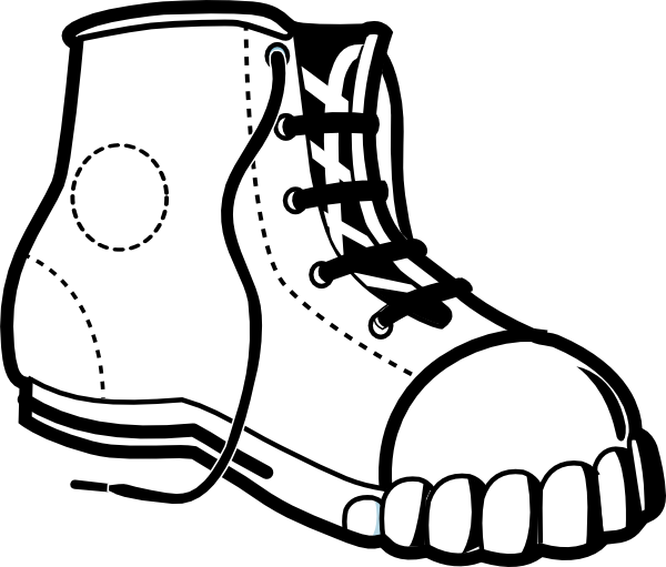 Tennis Shoes Clipart Black And White