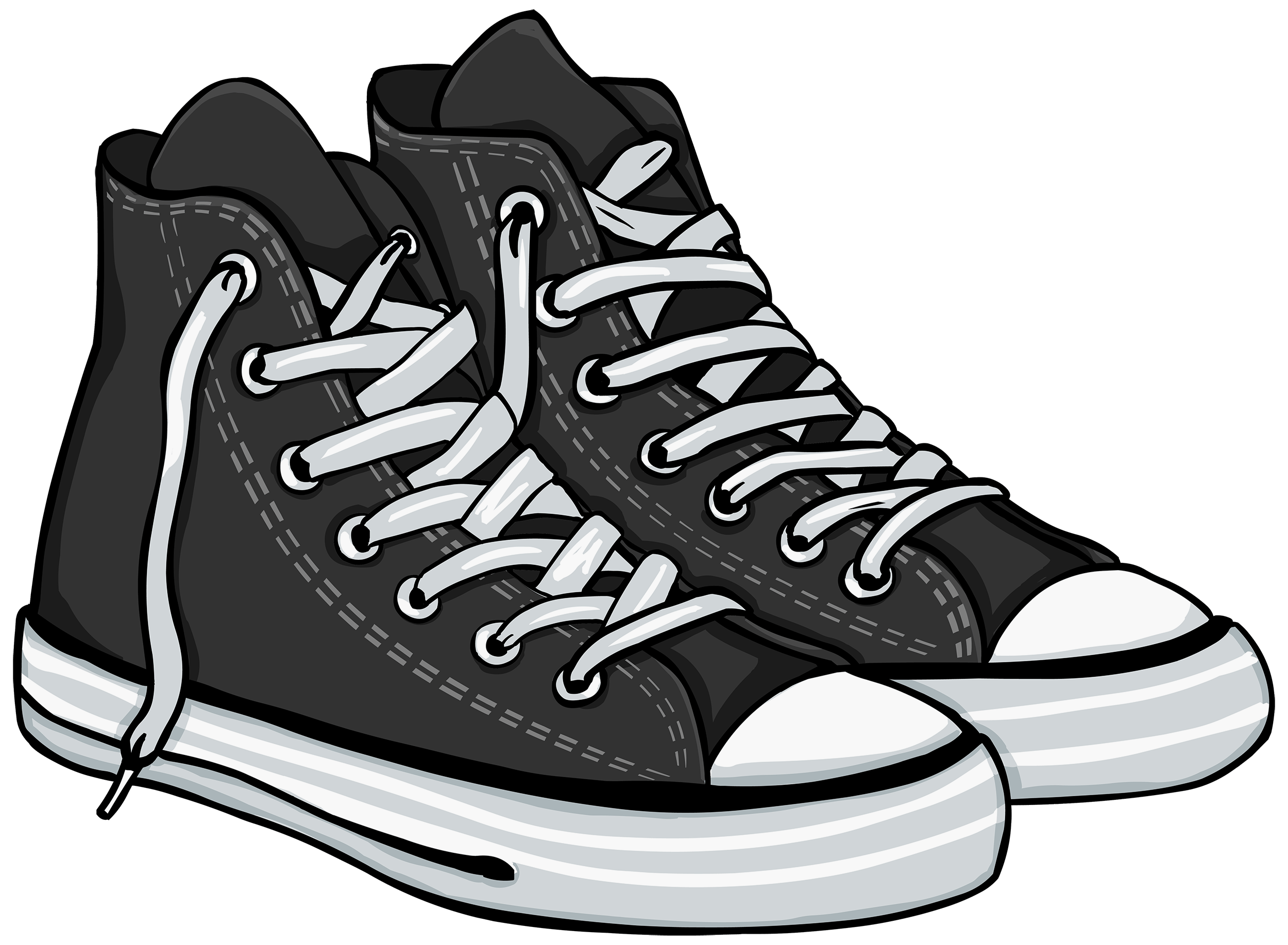 Pair of shoes clipart black and white