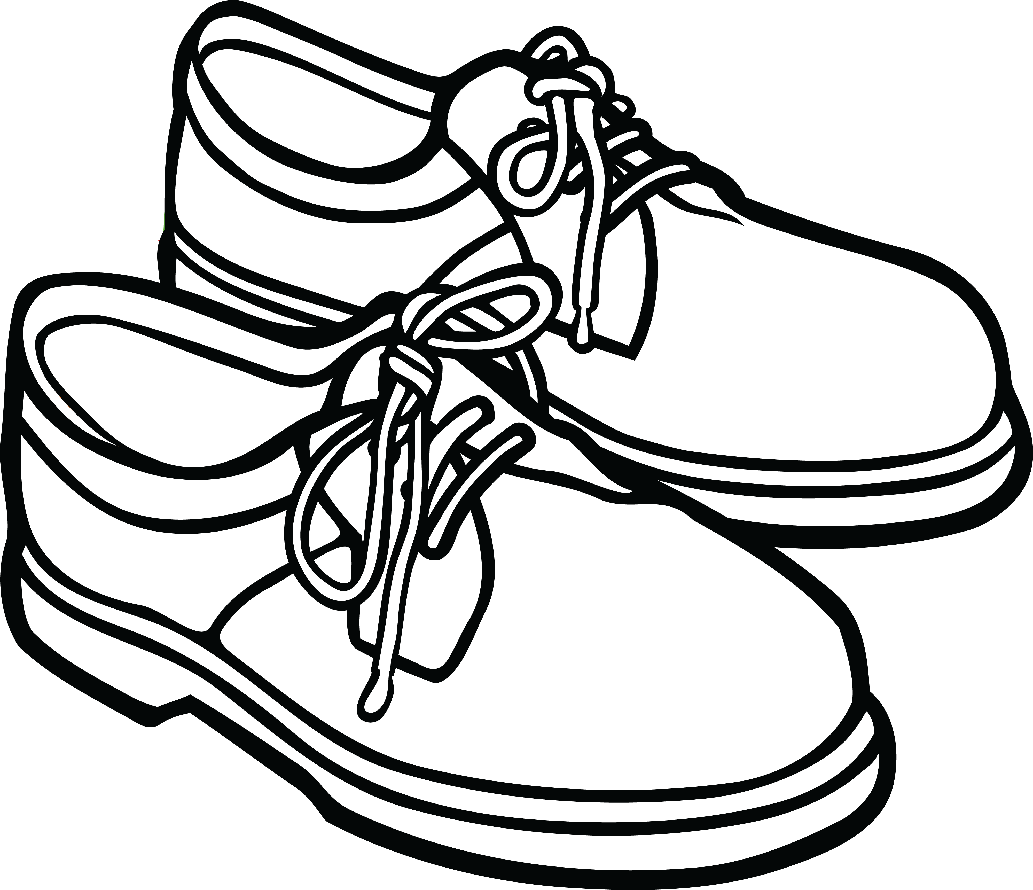 School shoes clipart black and white